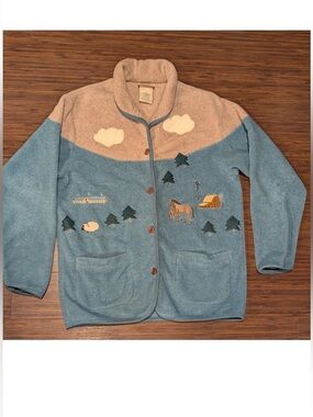 Vintage Fleece Chore Jacket Woman Northern Reflections Embroidered Horse
